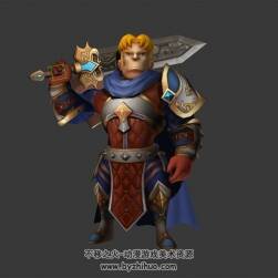 卡通風(fēng) 金發(fā)鎧甲戰(zhàn)士 3D模型 四邊面 有綁定和四個(gè)攻擊技能動(dòng)作