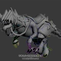 奔跑動(dòng)作裝甲恐龍3DMax模型下載