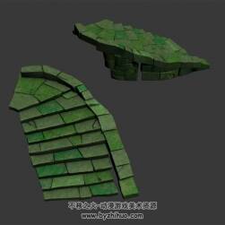 城堡转折台阶 max格式 3D模型下载 四角面
