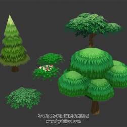 青翠的树木灌丛 Max模型