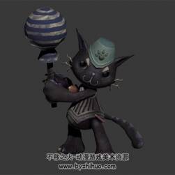 布偶玩偶貓咪  3D模型 有綁定和全套動作