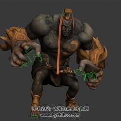 四眼巨人怪物 3D模型 有綁定和動(dòng)作