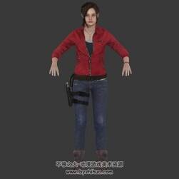 生化危機(jī)2 Claire Redfield女主角3D模型obj fbx格式分享