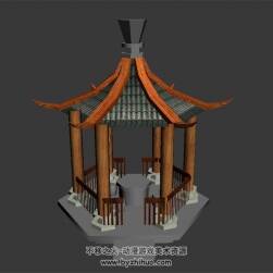 簡(jiǎn)陋的亭子 古風(fēng)建筑 四角面 3D模型百度網(wǎng)盤下載