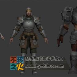 少女 青年 壮汉 铠甲 中世纪士兵模型
