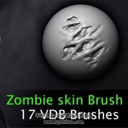 zbrush 僵尸皮膚筆刷 喪尸疤痕傷痕ZB筆刷