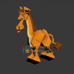 简化版卡通长颈鹿 Max模型