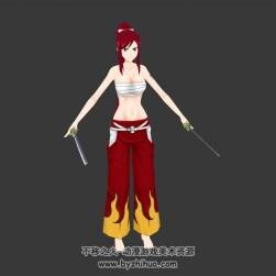 Erza Scarlet 妖精的尾巴 艾露莎 MAX模型 三邊面