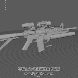 超精細(xì)M4A1卡賓槍3D模型