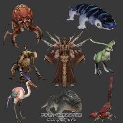 奇幻魔幻風(fēng)游戲BOSS動(dòng)物怪物生物3DMax模型合集下載