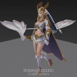 魔幻類光明精靈 含骨骼行走動作 Max模型