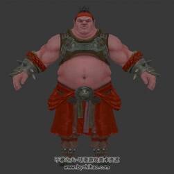 中式古代軍流星錘胖子小兵3DMax模型下載 3套服裝