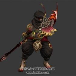 西域風(fēng)格 鐮刀戰(zhàn)士 3D模型 有綁定和幾段攻擊動(dòng)作