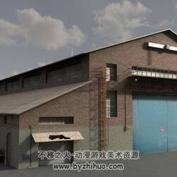 工业建筑工厂车间厂房工厂砖房3D模型多种格式下载