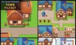 2D Hand Painted - Town Tileset 1.0 2D手繪風(fēng)格小鎮(zhèn)