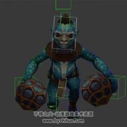 大锤蓝色皮肤 NPC 小怪  3D模型有绑定和动作