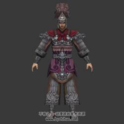 中式古裝將軍將士游戲npc角色3DMax模型含貼圖下載