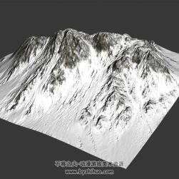 一座冻土雪山 3D模型 四边面