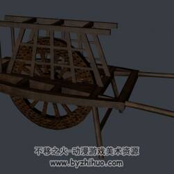 Wheelbarrow C4D木制獨(dú)輪車3D模型下載
