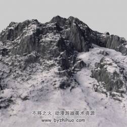 Snow Mountain 雪山山峰场景c4d模型下载