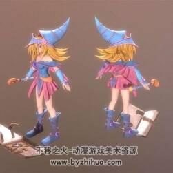 二次元金发魔法少女 3D模型 高精模
