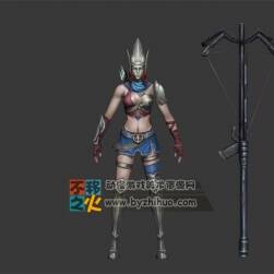 战士 弓箭 女 射手模型