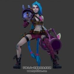 英雄聯(lián)盟lol游戲角色暴走蘿莉3D模型FBX格式全套動作下載