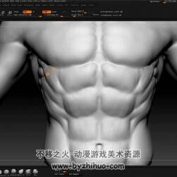 ZBrush视频教程 头手足身 男体雕刻建模全流程 附源文件