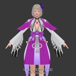 兩位韓風(fēng)游戲人物美女祭祀3DMax FBX模型下載