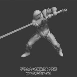 砍刀三連擊的動(dòng)作 3D模型