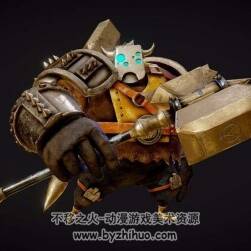 Demo 錘子戰(zhàn)士 部落勇士 3D模型高精模