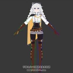 琪亞娜游俠 3D美少女模型帶綁定肢體動作分享