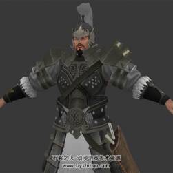 兩套服裝中式古裝角色男弓弩手將軍帶武器3DMax模型下載