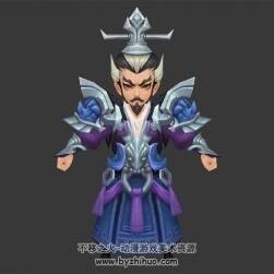 Q版卡通古代武將司馬懿 三邊面低模 3D模型