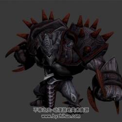 暗黑魔幻風(fēng)石甲怪人 3D模型 有綁定和動作
