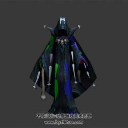 暗黑風(fēng)格 斗篷法師巫師 3D模型有綁定和動(dòng)作