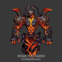 熔巖怪物惡魔BOSS  3D模型 有綁定
