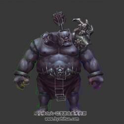 玄幻風游戲怪物食人魔3DMax模型全套動作帶綁定下載