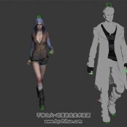 鬼泣5 男女角色 3D模型 有綁定和走路動(dòng)作