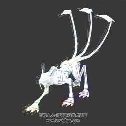 地獄魔犬3DMax模型帶綁定全套動作下載 沒有貼圖