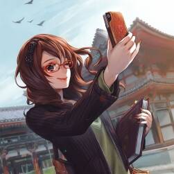 二次元眼镜少女同人插画合集 55p