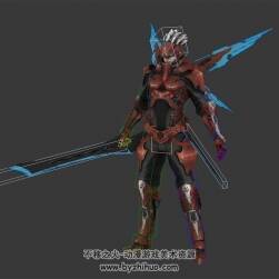 現(xiàn)代科幻類游戲角色機(jī)甲男3DMax模型帶綁定普通攻擊動(dòng)作下載