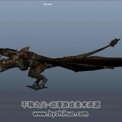 游戏动物西方飞龙3DMaya模型下载