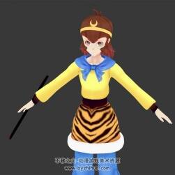 西游孫悟空游戲人物角色3DMax模型下載