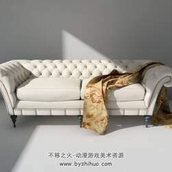 c4d高精现代欧式沙发3D模型下载
