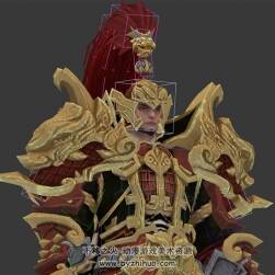中式古裝年輕鎧甲將軍3D模型帶綁定多種格式下載