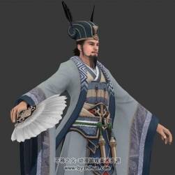中式古代經(jīng)典角色名人諸葛亮3DMax模型下載