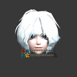 白发 羊毛卷 少女头部模型