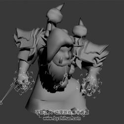 Q版 矮人老頭法師 3D模型 有綁定