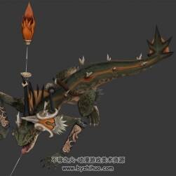 綠蜥怪物3DMax模型下載 帶綁定全套動作